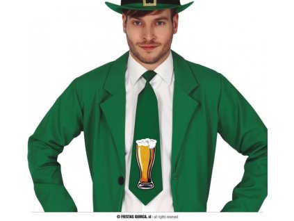 Kravata zelená s pivem - St. Patrick / Svatý Patrik