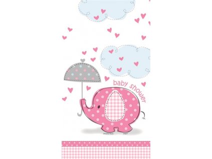 Ubrus "Baby shower" Těhotenský večírek - Holka / Girl - 137 x 213 cm