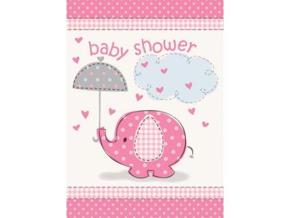 Pozvánky "Baby shower" Těhotenský večírek - Holka / Girl 8 ks
