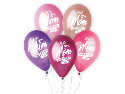 Balonky ke dni matek ( mother days) - Love you Mom - 5 ks