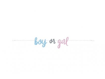 Girlanda Gender reveal - Boy or Girl - Kluk nebo Holka - 213 cm