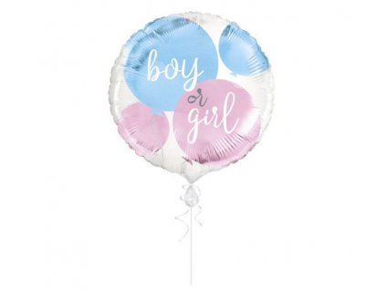 Foliový balónek - Gender reveal - Boy or Girl - Kluk nebo holka - 45 cm