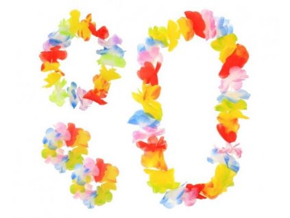 Sada hawaii - havajské náramky, náhrdelník a čelenka - 4 ks