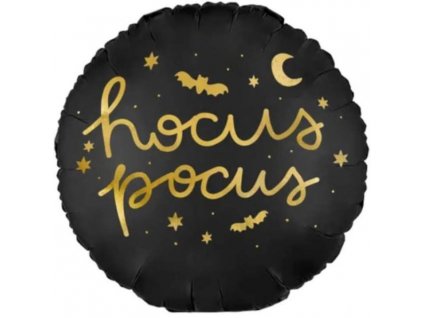 Foliový balónek Hocus pocus - černý - Halloween - Čarodějnice - 45 cm
