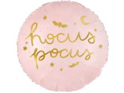 Foliový balónek Hocus pocus - růžový - Halloween - Čarodějnice - 45 cm