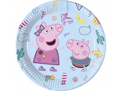 Papírové talíře prasátko Peppa "Peppa Pig", 23 cm, 8 ks