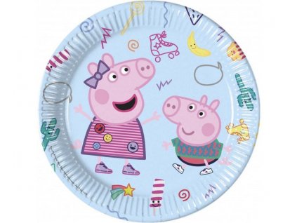 Papírové talíře prasátko Peppa "Peppa Pig", 23 cm, 8 ks