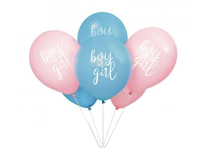 Latexové balónky Gender reveal - Boy or Girl - Kluk nebo holka - 8 ks - 30 cm