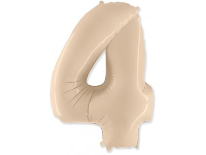 Balón foliový číslice KRÉMOVÁ - 102 cm - 4