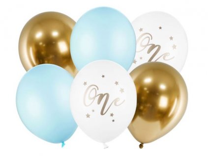 Sada latexových balónků - 1.narozeniny - kluk - chlapeček - 6 ks - 30 cm