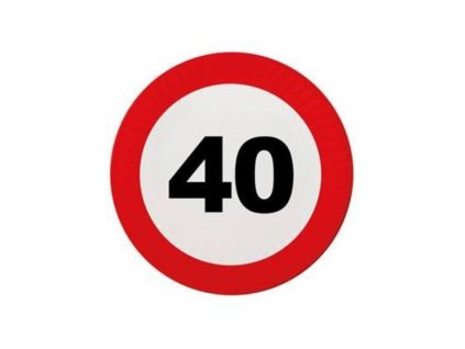 Talíře dopravní značka 40 let - 23 cm - 8ks/bal.