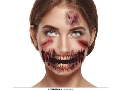 Dočasné tetování krvavý obličej - krev - Halloween - 4 ks