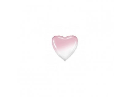 Balón fóliový srdce ombré - růžovobílé - 48 cm