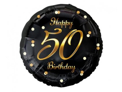 Balón foliový 50 let - Happy birthday - narozeniny - 45 cm