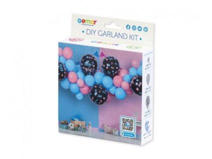 Balónková girlanda - Sada Boy or Girl - Kluk nebo holka - Gender reveal - 300 cm - 65 ks