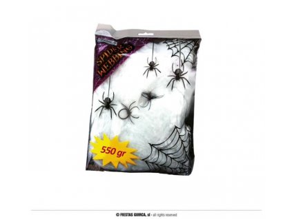 Pavučina bílá 550g + 4 pavouci - Halloween