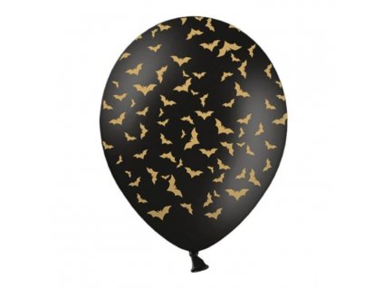 Latexové balónky černé - netopýři - Halloween - 30 cm - 6 ks