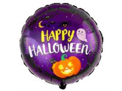 Balón foliový - Happy Halloween - kulatý - 45 cm