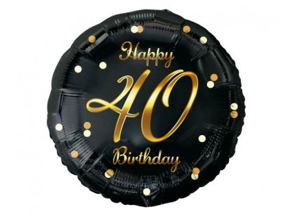 Balón foliový 40 let - Happy birthday - narozeniny - 45 cm