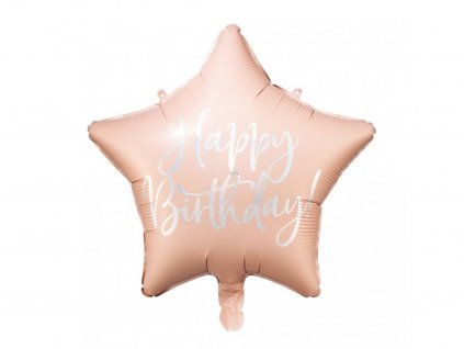 4075 foliovy balonek hvezda happy birthday 40cm ruzovy fb93 081pj 01