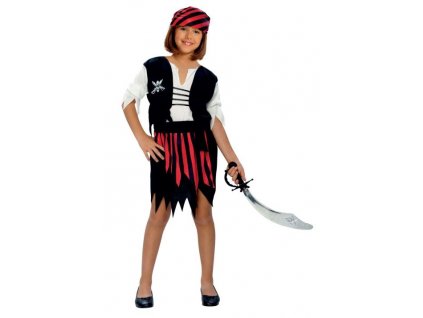 Dětský kostým Pirátka - vel.M (120-130 cm)