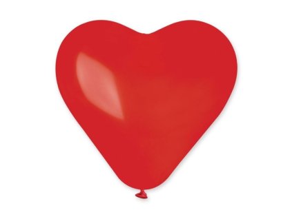 Balón SRDCE tmavě červené 23 cm - 1 ks - Valentýn / Svatba