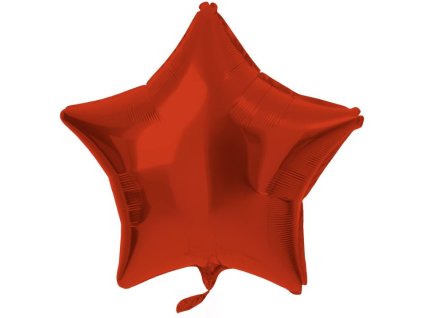 Balón foliový hvězda - matná červená - 48 cm