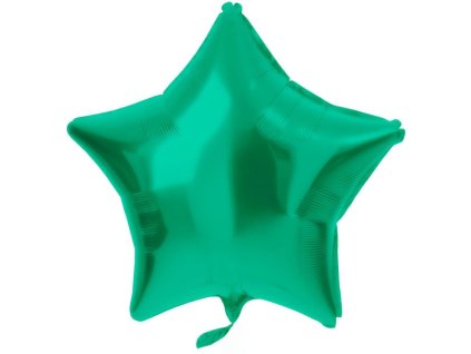 Balón foliový hvězda - matná zelená - 48 cm