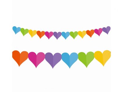 Girlanda  - narozeniny - Happy birthday - srdce - 360 cm