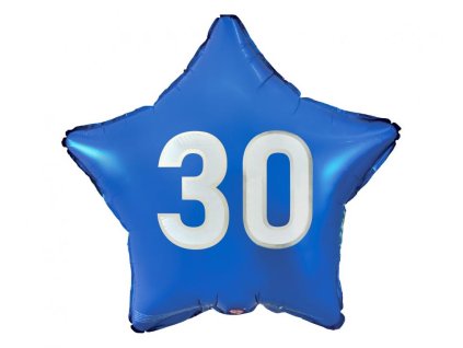 Balón foliový 30. narozeniny - Happy birthday - modrá - 45 cm