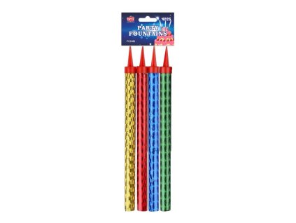 PÁRTY FONTÁNA na dort 24cm s držákem na láhev - 4 ks barevná 3/50/4