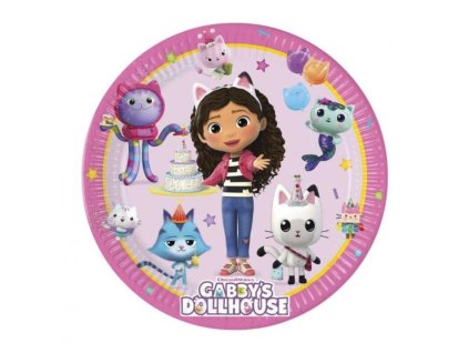 Papírové talíře Gábinin kouzelný domeček - Gabby's Dollhouse - 23 cm - 8 ks