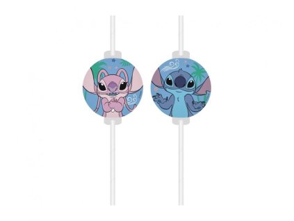 Slámky - brčka Stitch & Angel - 4 ks