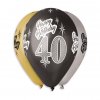 Balónky metalické 40 let , Happy Birthday - narozeniny - mix barev - 30 cm (5 ks)