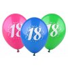 BALÓNKY POTISK ČÍSLA - 18 , 3ks v bal. 25cm