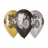 Balónky metalické 50 let , Happy Birthday - narozeniny - mix barev - 30 cm (6 ks)