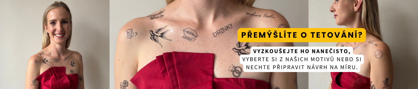 Dočasné tetování na zkoušku, podle vlastního návrhu