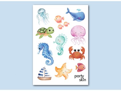 dětské tetování podmořský svět – dočasné tetovačky PartySkin