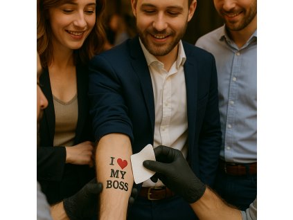 Reklamní dočasné tetování s logem na archu A4 – firemní tetovačky na zakázku pro eventy a promo akce