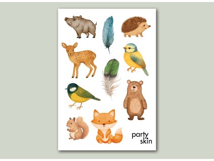 detske docasne tetovani lesni zviratka A6 – party skin