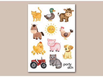 arch A6 detske tetovani farma zvirata – partyskin.cz