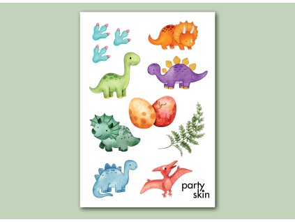 dětské tetování dinosauři – dočasné tetovačky PartySkin