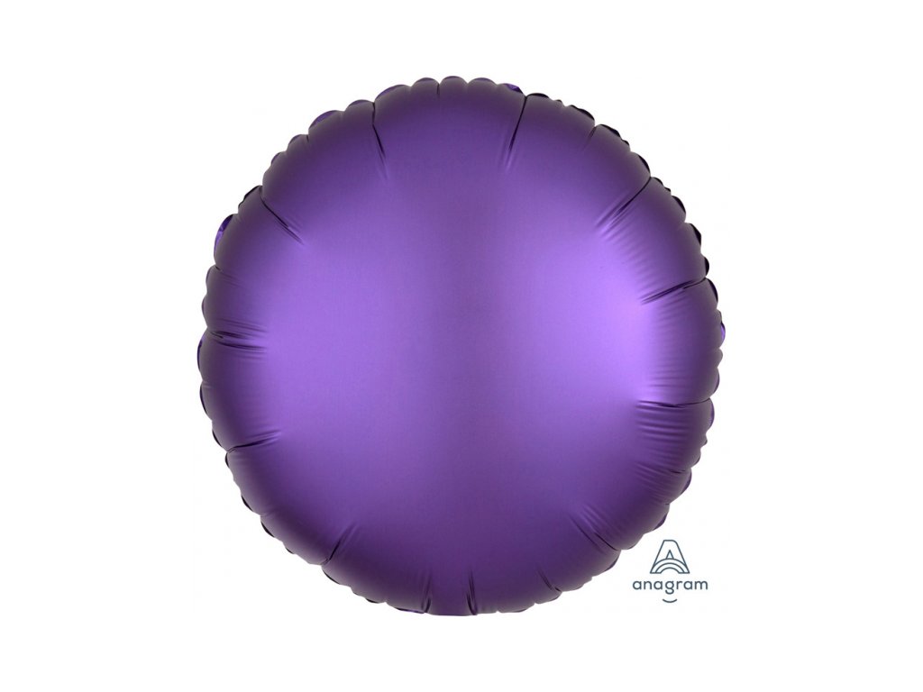 Balonek fóliový kruh fialový saténový, 43 cm