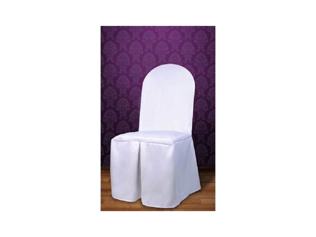 Potah na židli textilní bílý, výška 92 cm