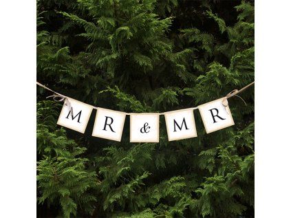 Svatební banner MR & MR, 64 cm