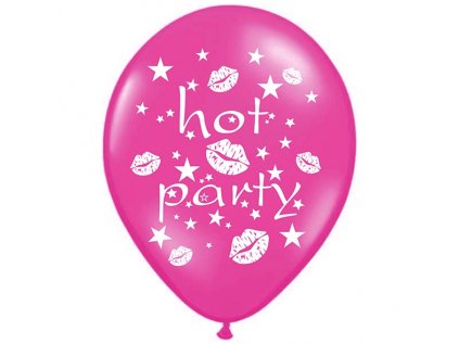 Balonek latex Hot Party růžový, 30 cm