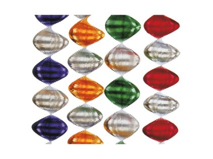 Závěsné spirály barevné 5 cm, 4 ks