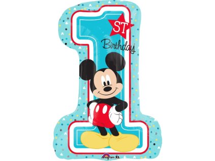 Balonek fóliový Mickey Mouse číslo 1, 71 cm