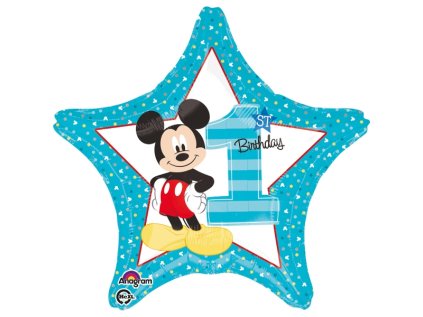 Balonek fóliový Mickey Mouse 1st Birthday, 43 cm