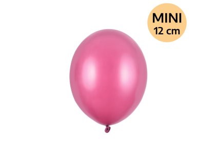 Balonek latex růžový tmavý metalický DEKORAČNÍ 12 cm, 1 ks